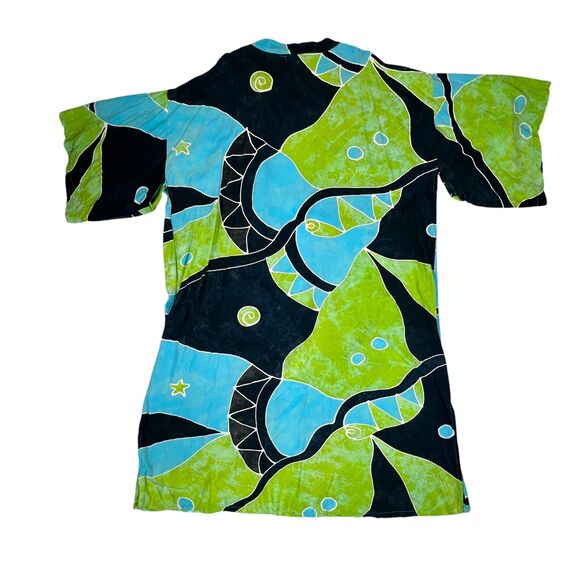 Lotus-Traders Batik Kimono 4X Colorful Abstract Art to Wear Duster Cover Up - Picture 4 of 14